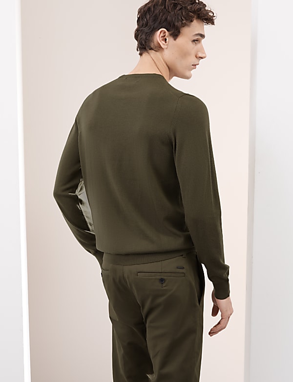 Pure Extra Fine Merino Wool Crew Neck Jumper - BN