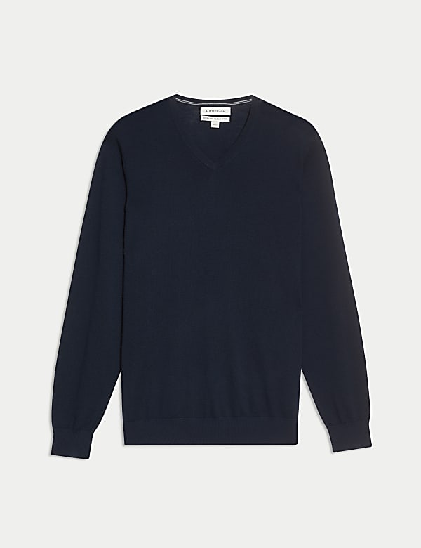 Pure Extra Fine Merino Wool V-Neck Jumper - CH