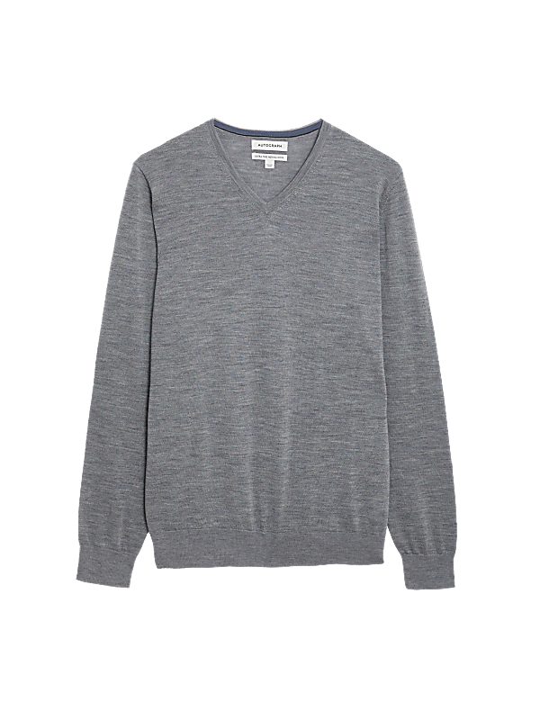 Pure Extra Fine Merino Wool V-Neck Jumper