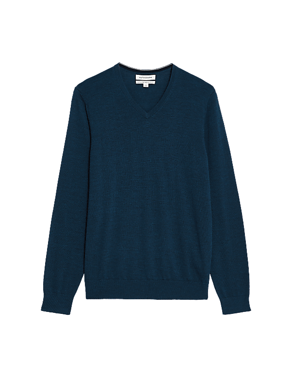 Pure Extra Fine Merino Wool V-Neck Jumper