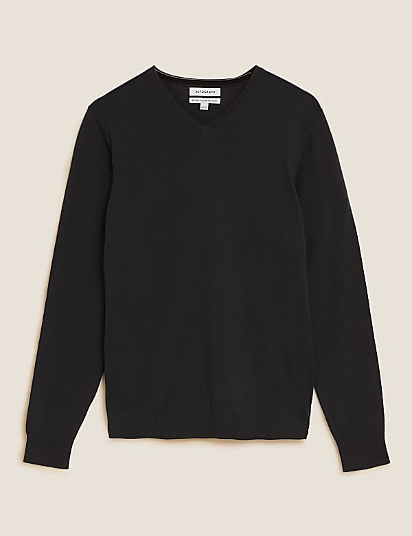 Pure Extra Fine Merino Wool V-Neck Jumper