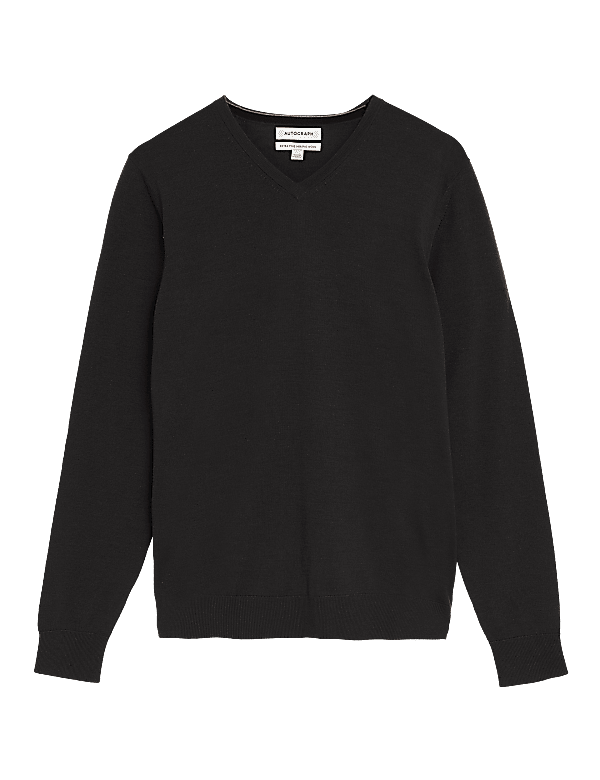 Pure Extra Fine Merino Wool V-Neck Jumper