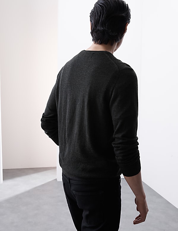 Pure Extra Fine Merino Wool V-Neck Jumper