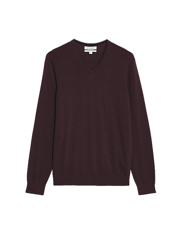Pure Extra Fine Merino Wool V-Neck Jumper