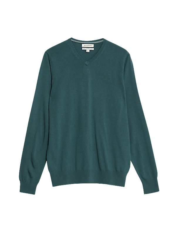 Pure Extra Fine Merino Wool V-Neck Jumper