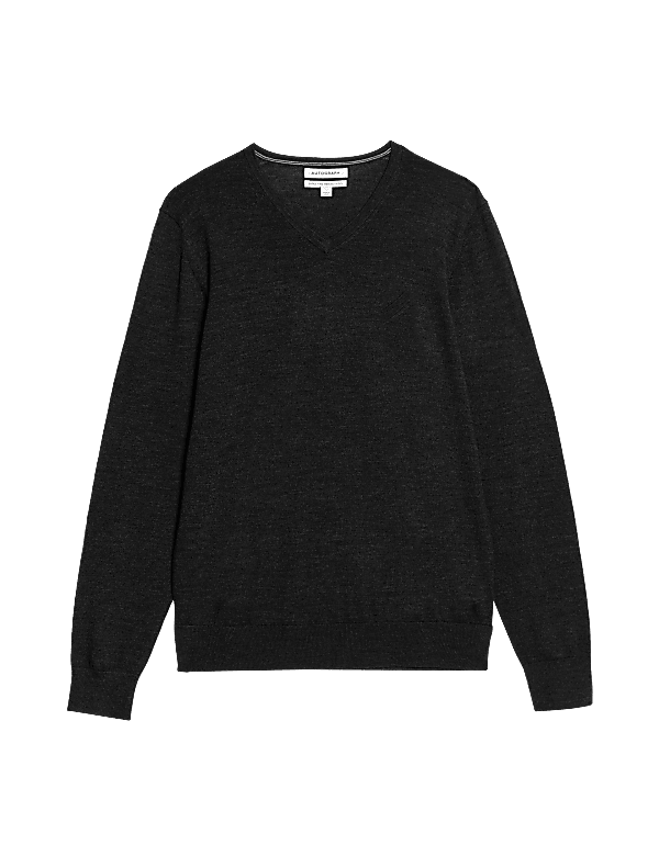 Pure Extra Fine Merino Wool V-Neck Jumper