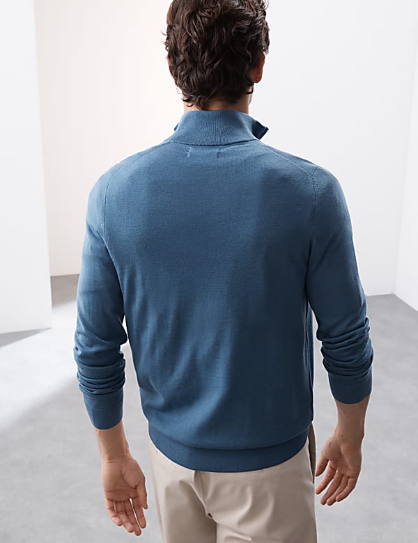 Pure Extra Fine Merino Wool Half Zip Jumper
