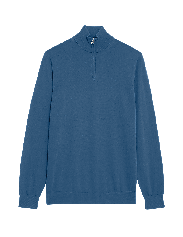 Pure Extra Fine Merino Wool Half Zip Jumper
