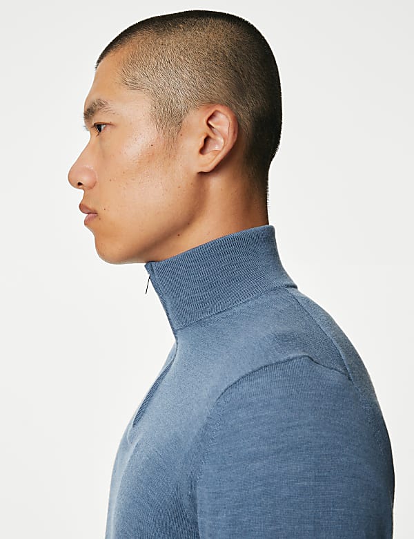Pure Extra Fine Merino Wool Half Zip Jumper