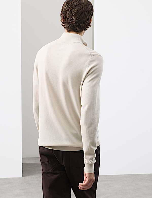 Pull 100 % laine de m&eacute;rinos extra-fine &agrave; col zipp&eacute; - CH