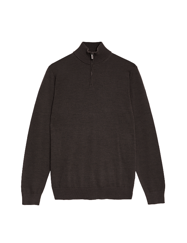 Pure Extra Fine Merino Wool Half Zip Jumper