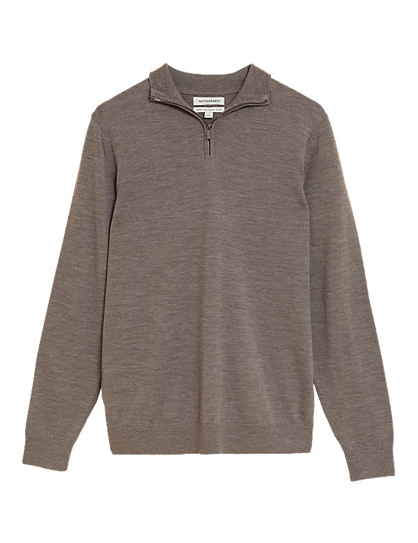 Pure Extra Fine Merino Wool Half Zip Jumper