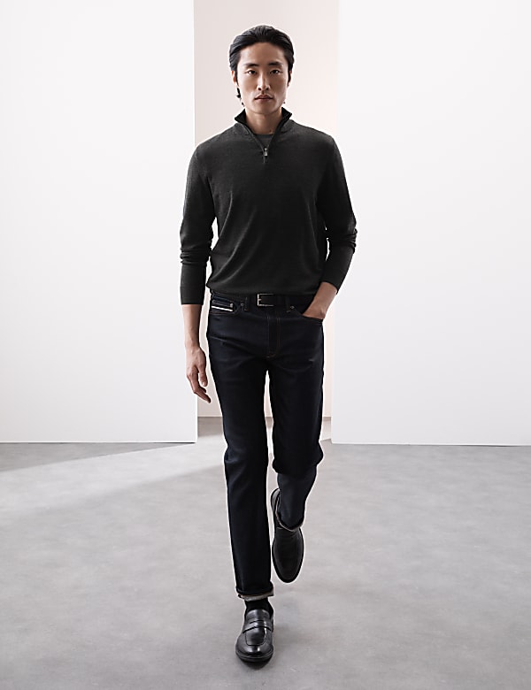 Pull 100 % laine de mérinos extra-fine à col zippé - CH