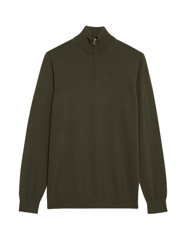 Pure Extra Fine Merino Wool Half Zip Jumper