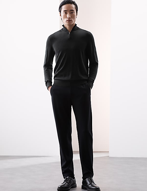 Pure Extra Fine Merino Wool Half Zip Jumper