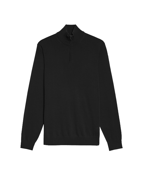 Pure Extra Fine Merino Wool Half Zip Jumper