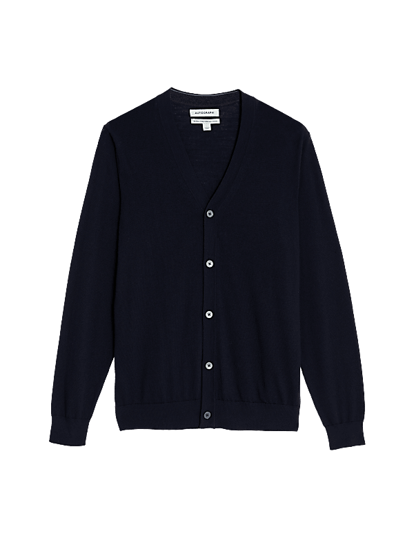 Pure Extra Fine Merino Wool V-Neck Cardigan