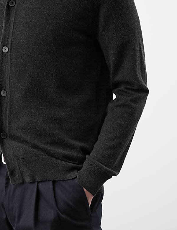 Pure Extra Fine Merino Wool V-Neck Cardigan
