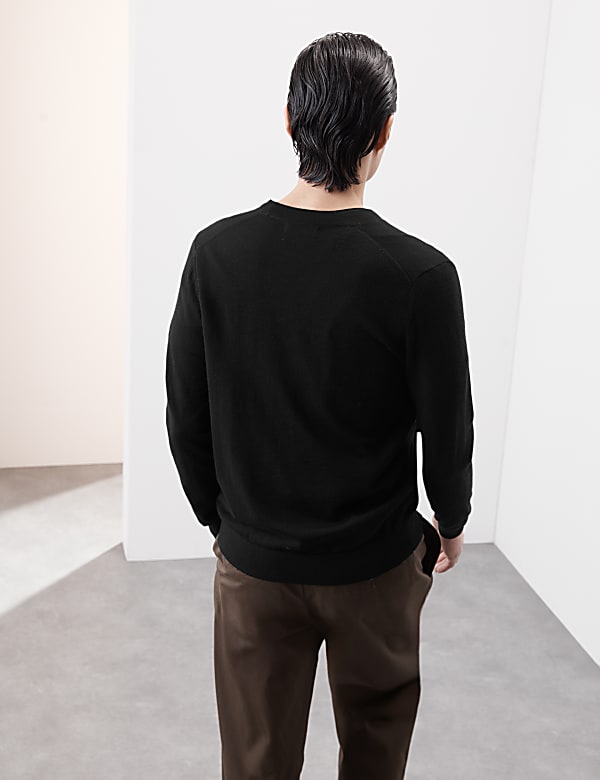 Pure Extra Fine Merino Wool V-Neck Cardigan - MV