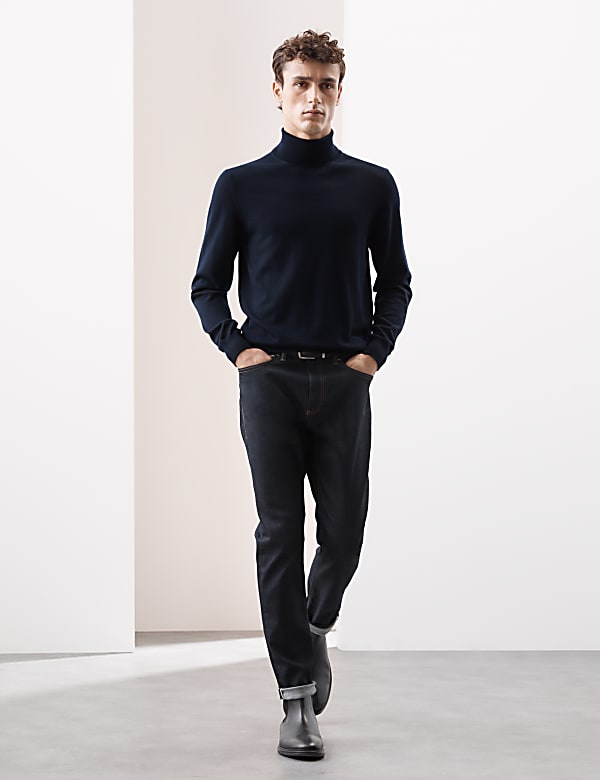 Pure Extra Fine Merino Wool Roll Neck Jumper