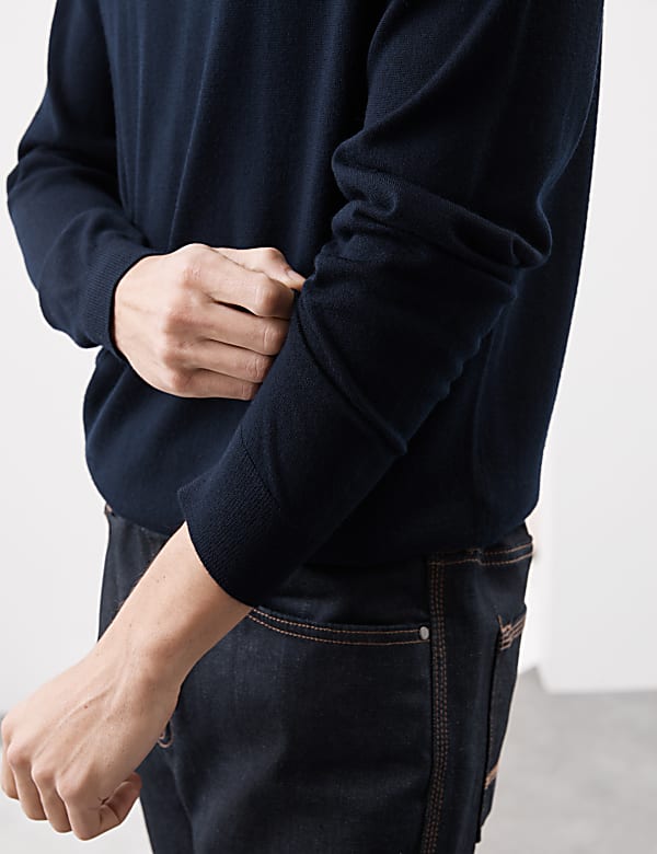 Pure Extra Fine Merino Wool Roll Neck Jumper