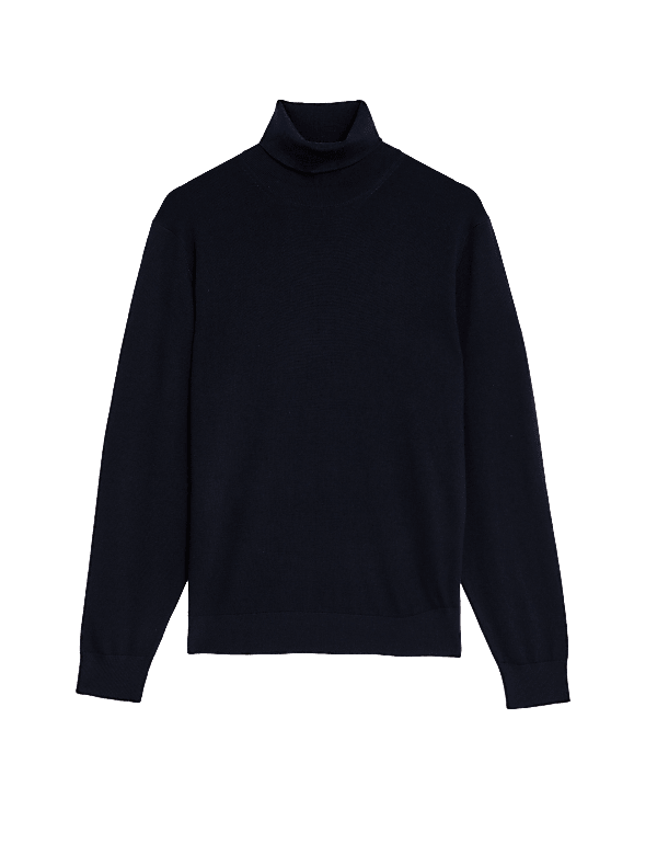 Pure Extra Fine Merino Wool Roll Neck Jumper
