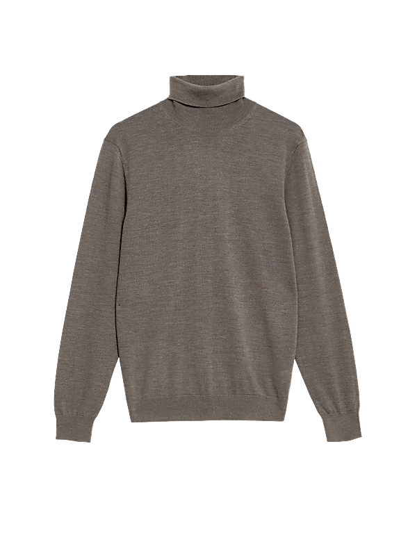 Pure Extra Fine Merino Wool Roll Neck Jumper