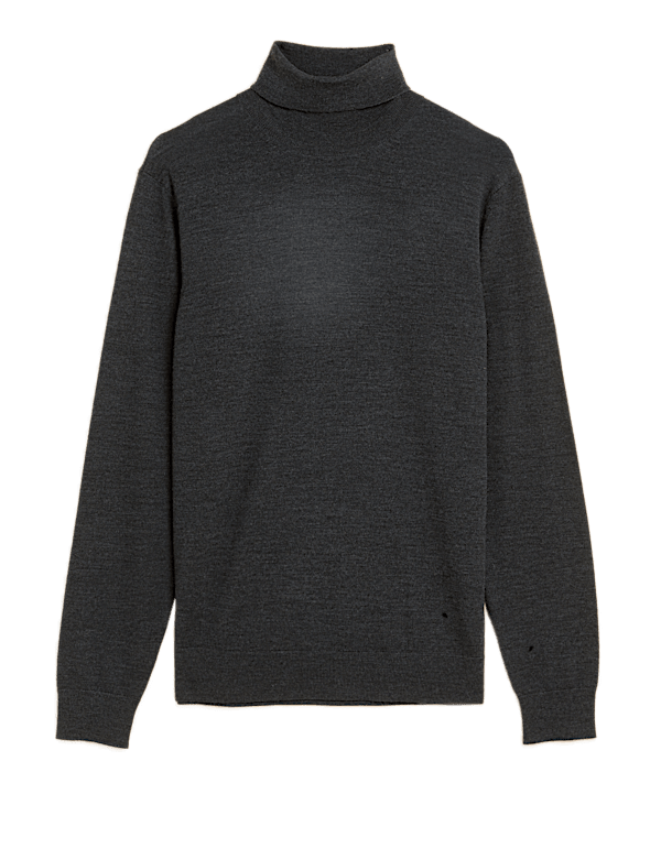 Pure Extra Fine Merino Wool Roll Neck Jumper