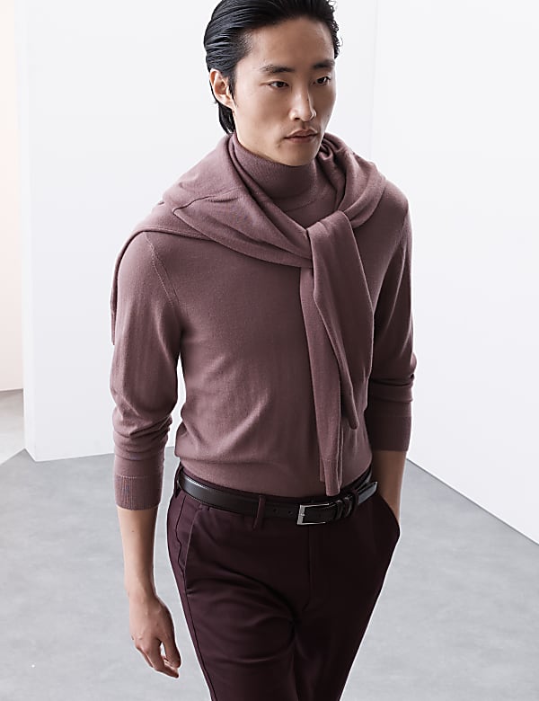 Pure Extra Fine Merino Wool Roll Neck Jumper
