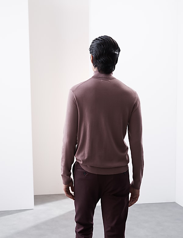 Pure Extra Fine Merino Wool Roll Neck Jumper