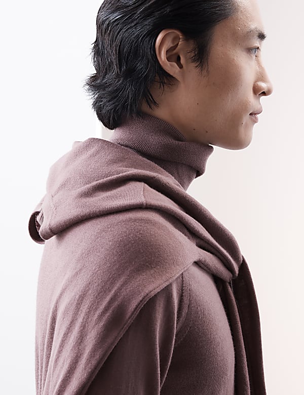 Pure Extra Fine Merino Wool Roll Neck Jumper