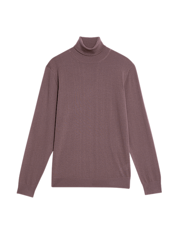 Pure Extra Fine Merino Wool Roll Neck Jumper