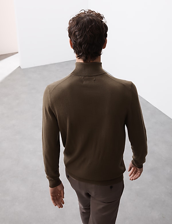 Pure Extra Fine Merino Wool Roll Neck Jumper