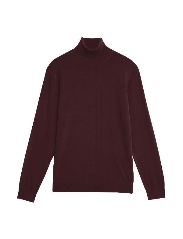 Pure Extra Fine Merino Wool Roll Neck Jumper