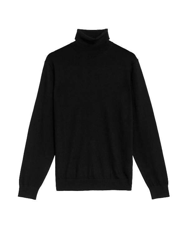 Pure Extra Fine Merino Wool Roll Neck Jumper