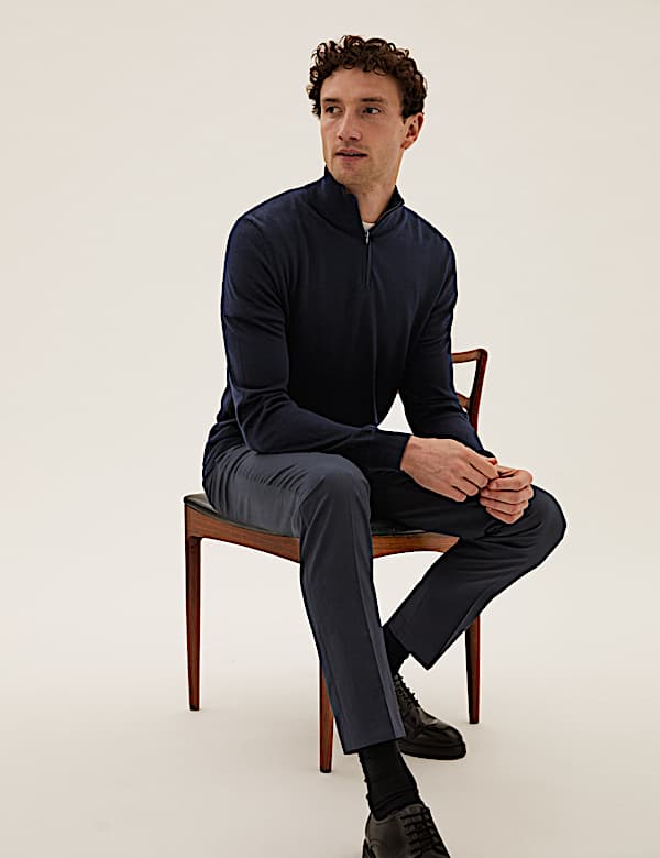 Pure Extra Fine Merino Half Zip Jumper
