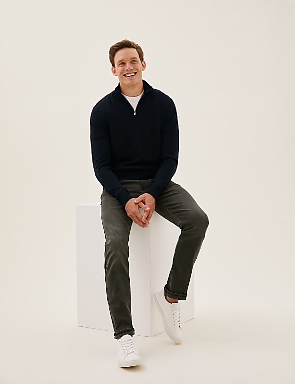 Pure Extra Fine Merino Half Zip Jumper