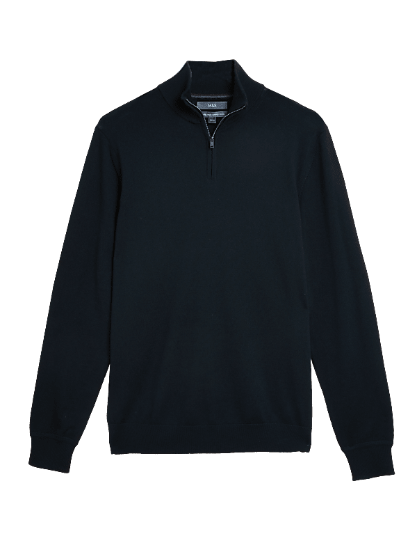 Pure Extra Fine Merino Half Zip Jumper