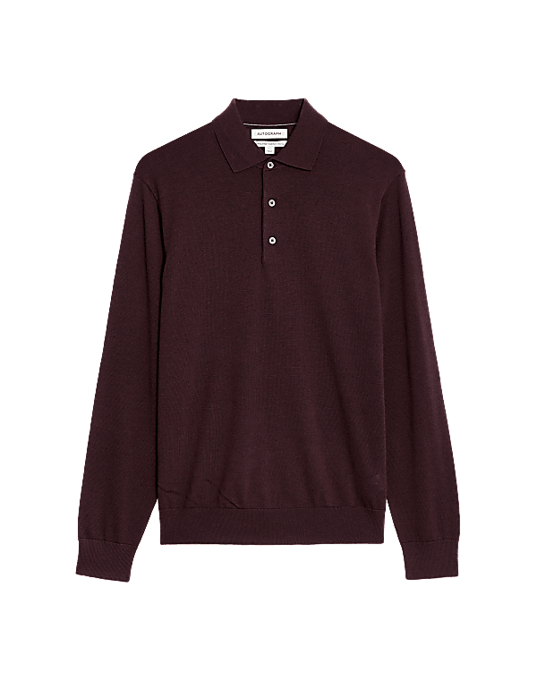 Pure Extra Fine Merino Wool Knitted Polo Shirt