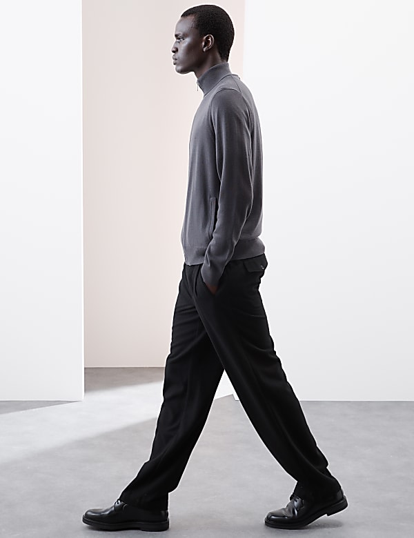 Pure Extra Fine Merino Wool Zip Up Jumper - LV