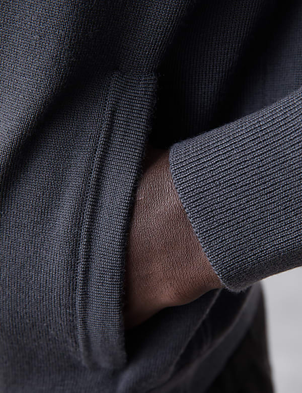 Pure Extra Fine Merino Wool Zip Up Jumper - LV