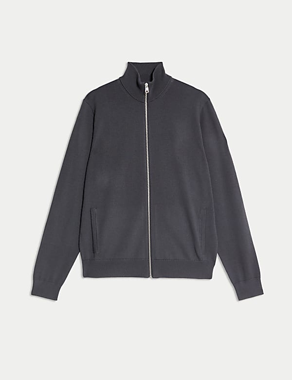 Pure Extra Fine Merino Wool Zip Up Jumper - LV