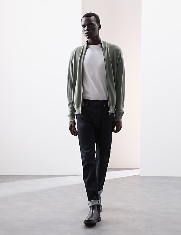 Pure Extra Fine Merino Wool Zip Up Jumper - JO