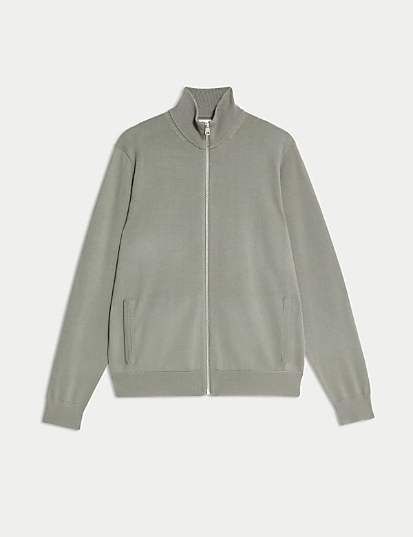 Pure Extra Fine Merino Wool Zip Up Jumper - JO