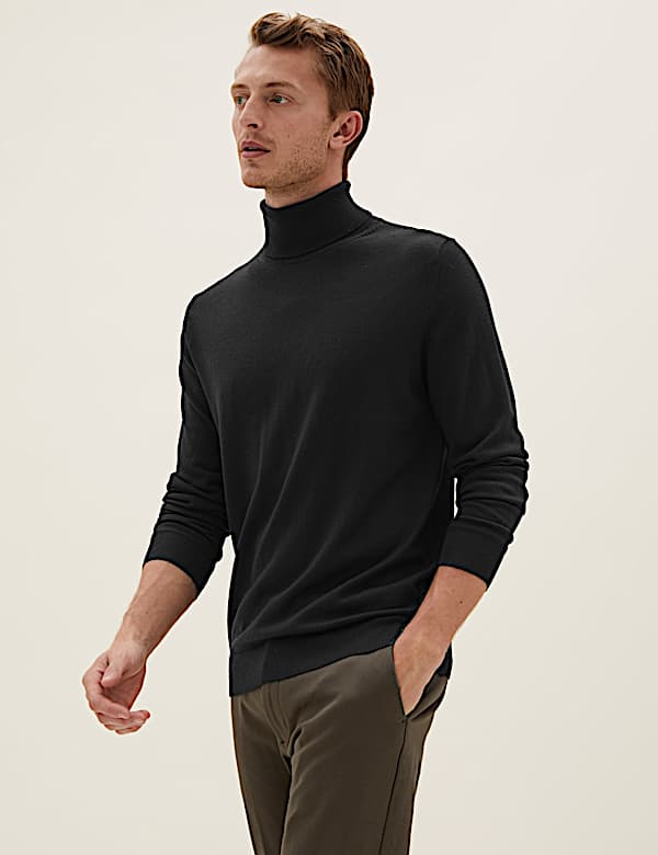 Pure Extra Fine Merino Roll Neck Jumper