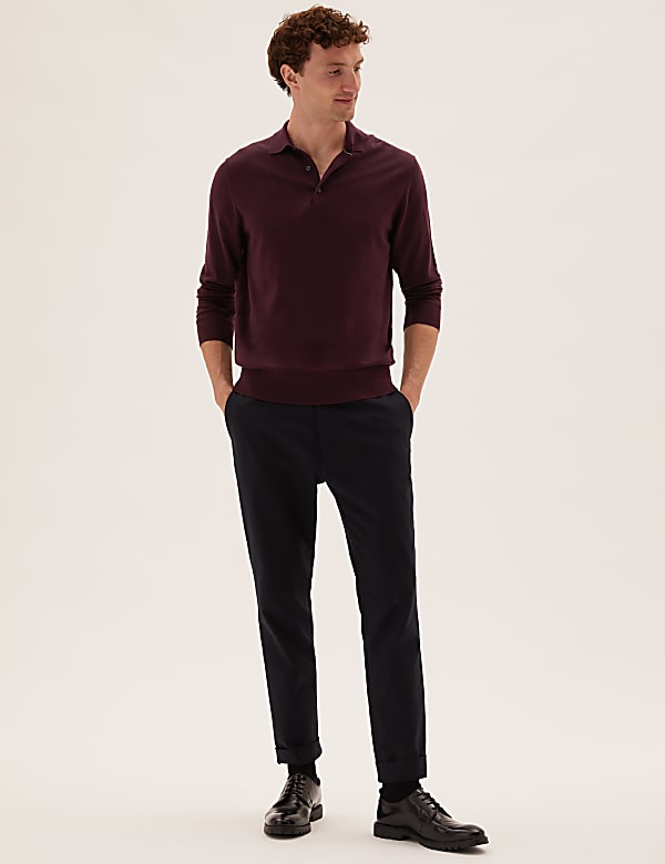 Pure Extra Fine Merino Knitted Polo Shirt