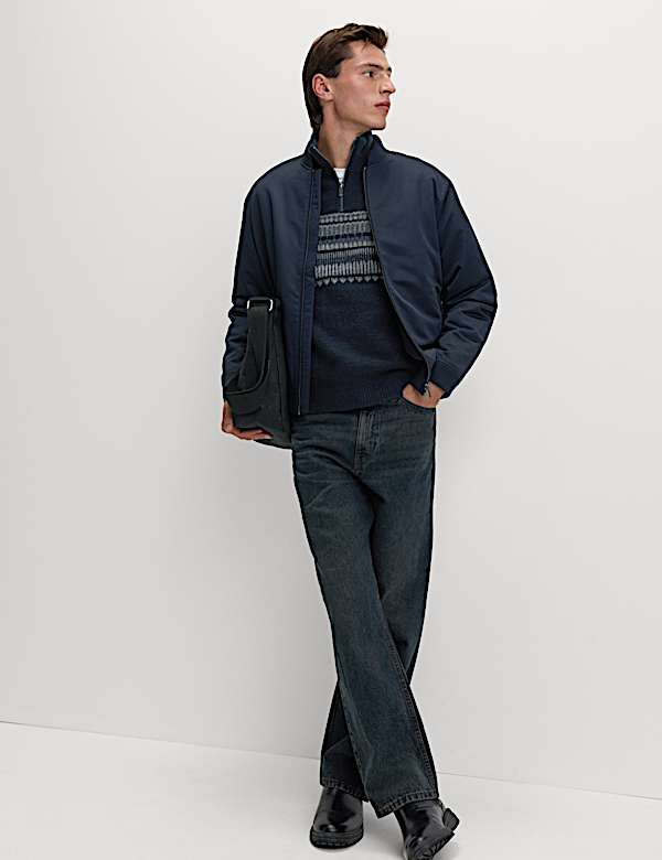 Striped Half Zip Soft Jumper - NO