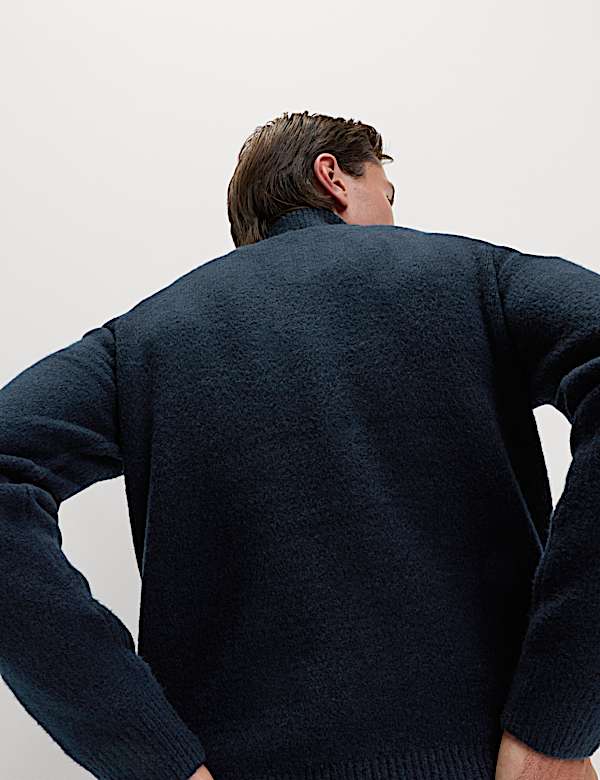 Striped Half Zip Soft Jumper - NO