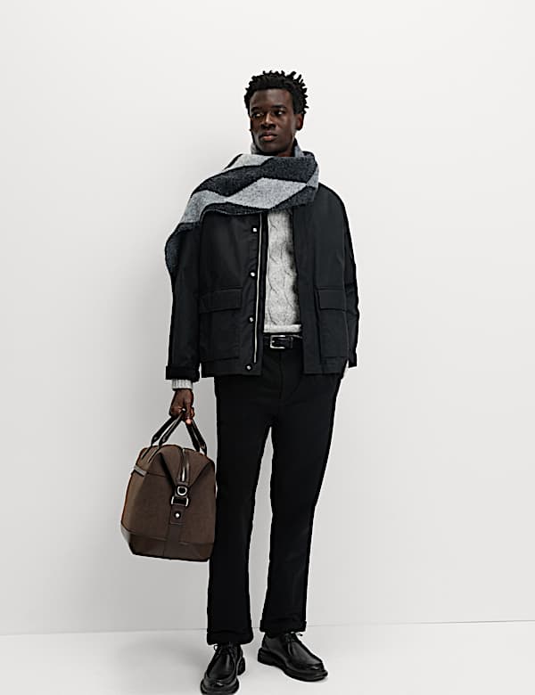 Cable Crew Neck Jumper with Wool