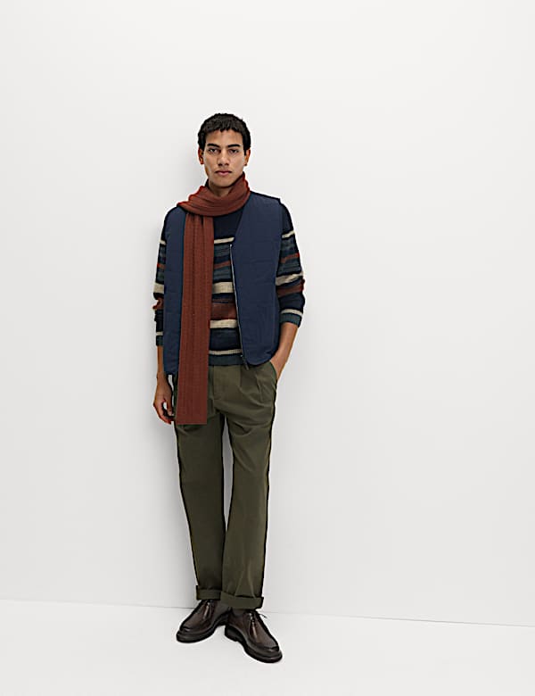 Hazy Striped Crew Neck Jumper with Wool